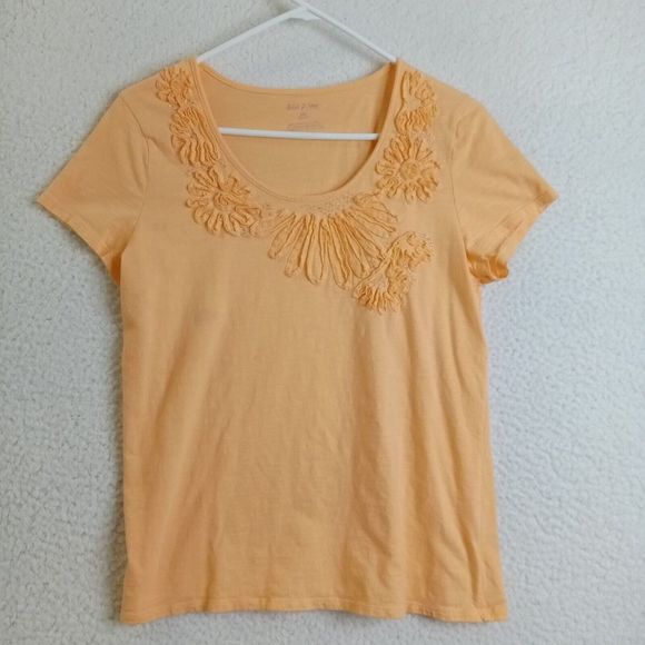 White Stag Tops - White Stag Blouse Womens Large Short Sleeve‎ Orange Pullover Cotton